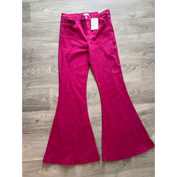NWT Sneak Peek size 29 bright pink flare jeans - Picture 1 of 4